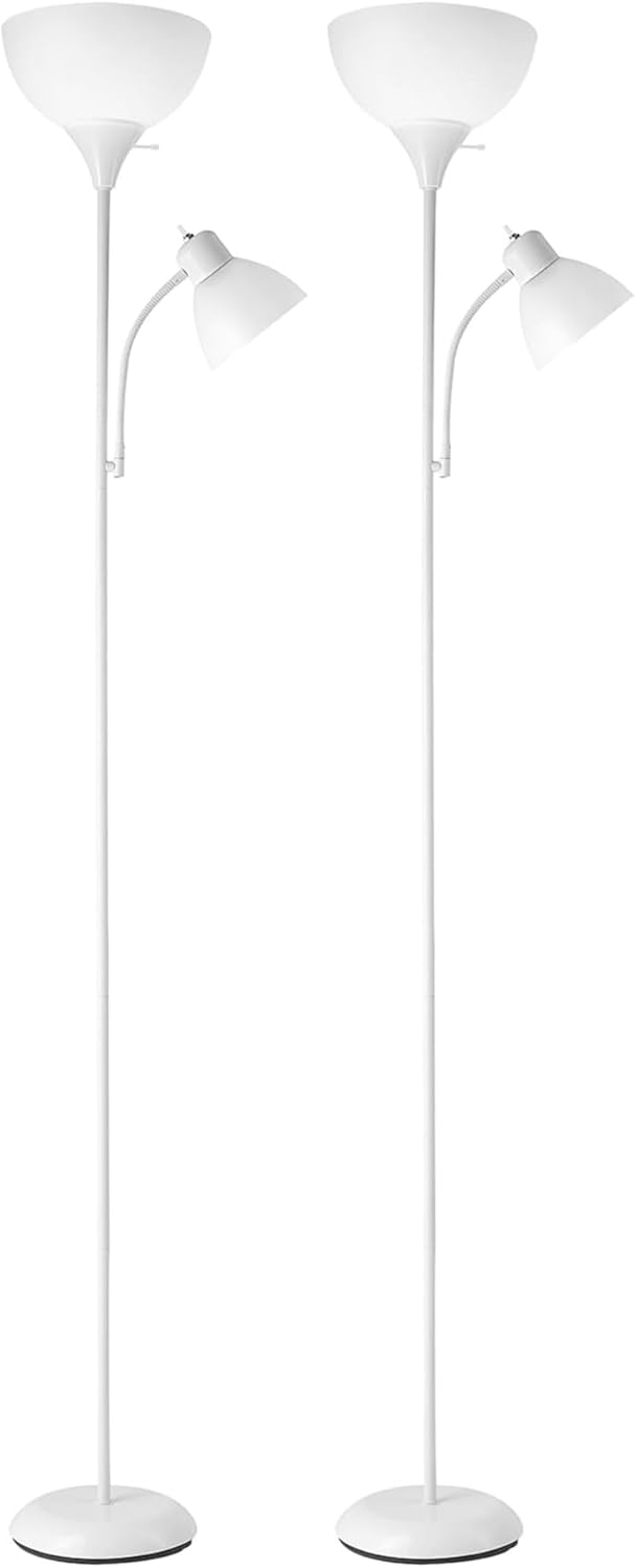 Electric 67134 72" Torchiere Floor Lamp and Adjustable Reading Light