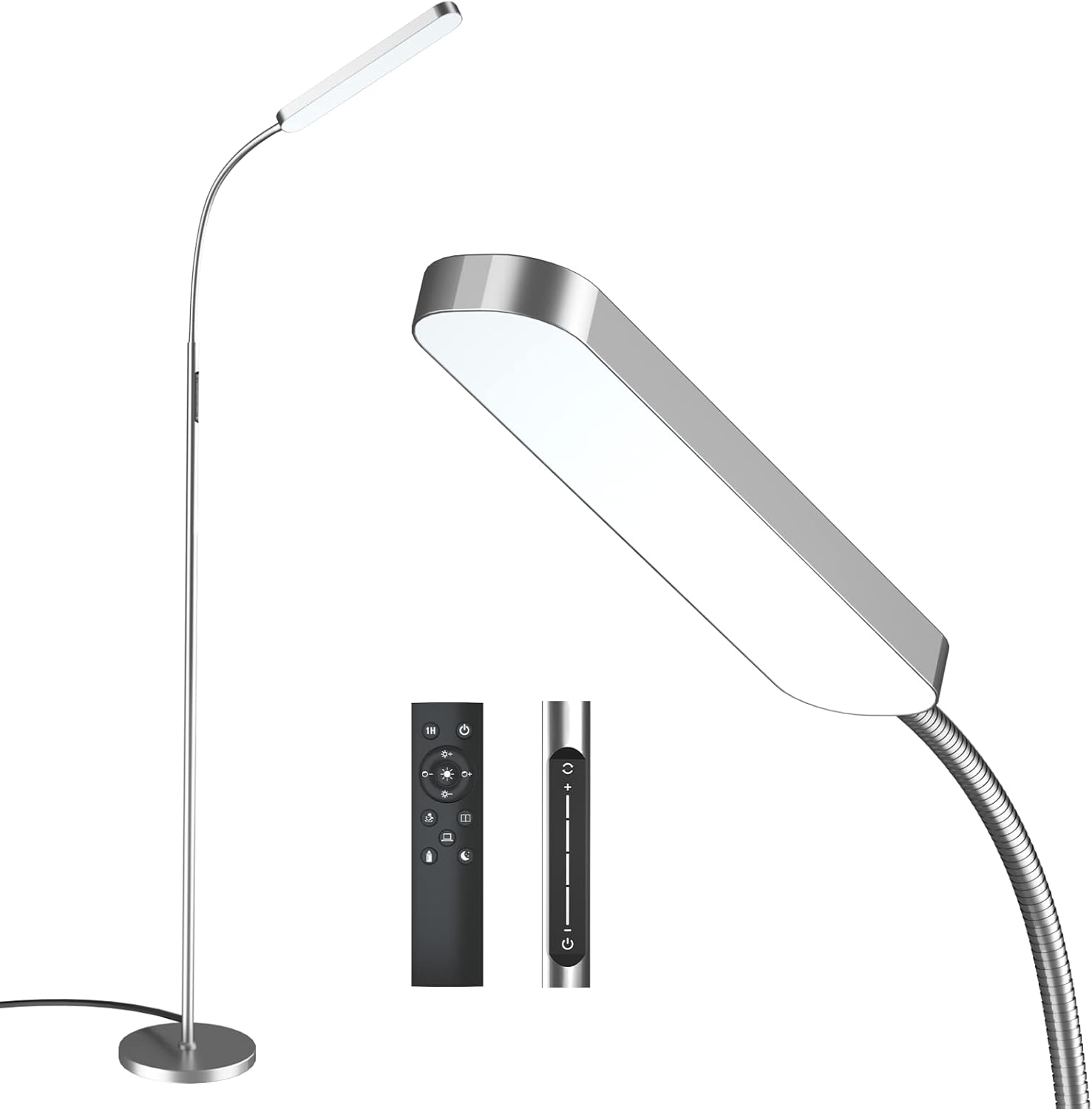 Floor lamp, 15w/1000lm Bright LED Floor Lamp with Stepless Adjustable 3000K-6000K