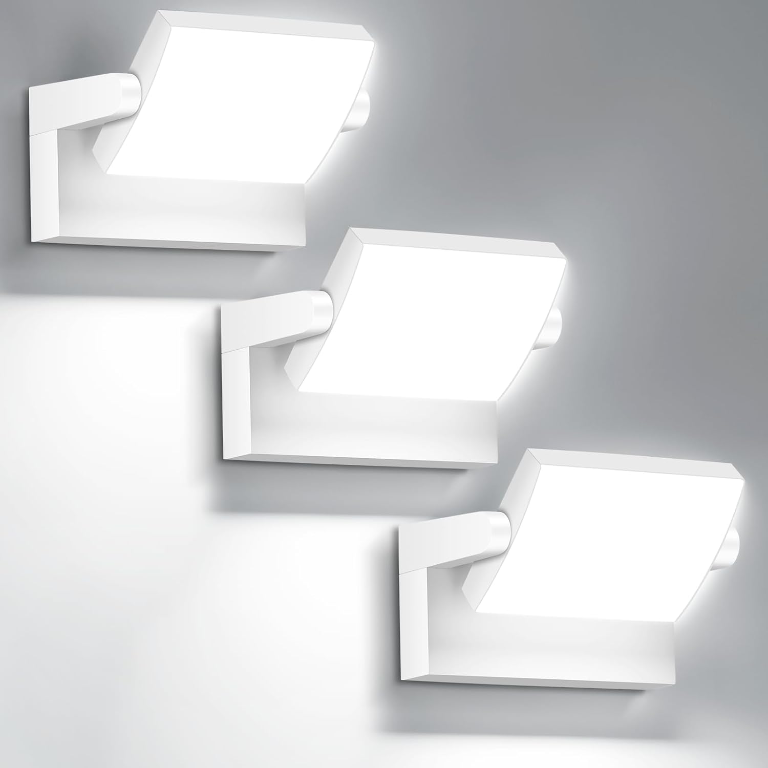 Outdoor Wall Lights 40W 350 ° Adjustable Modern Security Commercial Exterior Wall Mount Fixture 6000K Waterproof Black Floodlights