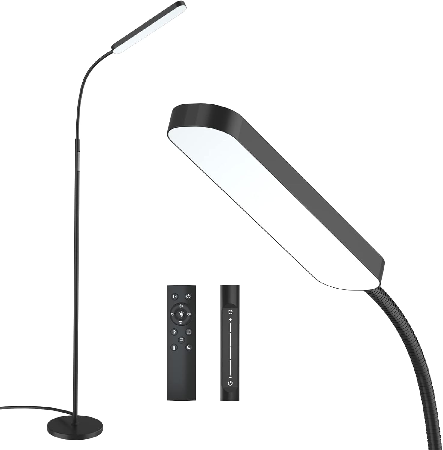 Floor lamp, 15w/1000lm Bright LED Floor Lamp with Stepless Adjustable 3000K-6000K