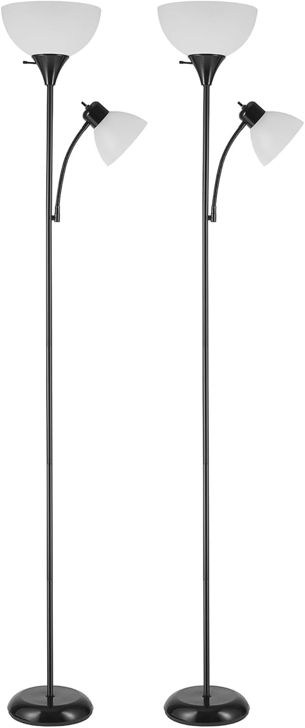 Electric 67134 72" Torchiere Floor Lamp and Adjustable Reading Light