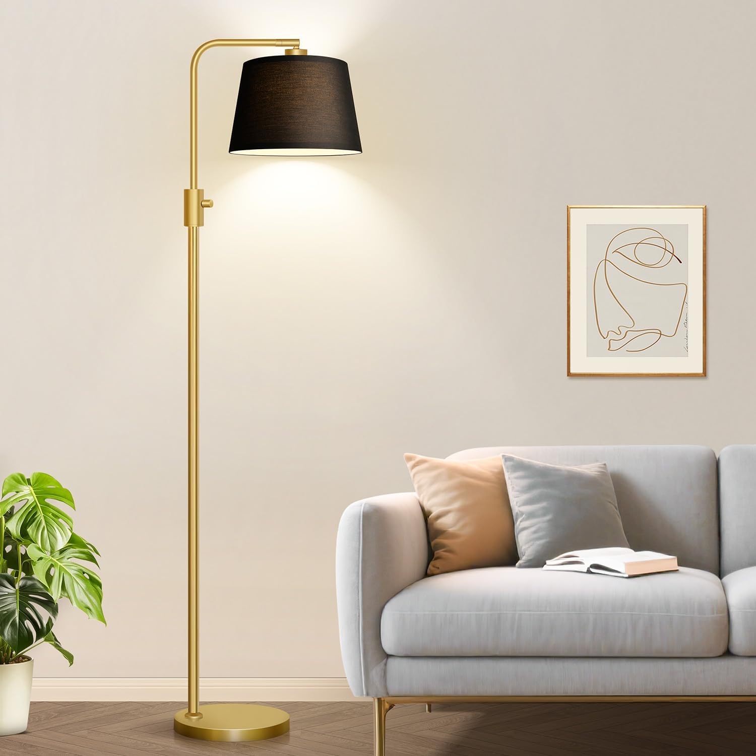 Dimmable Floor Lamp, 1000 Lumens LED Edison Bulb Included, Arc Floor Lamps for Living Room