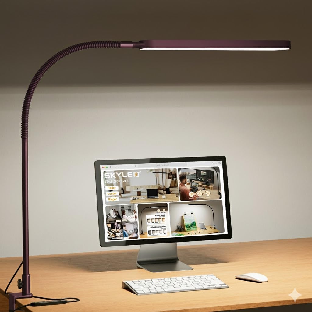 Desk Lamp for Home Office, Eye Comfortable LED Desk Light for Long Hour