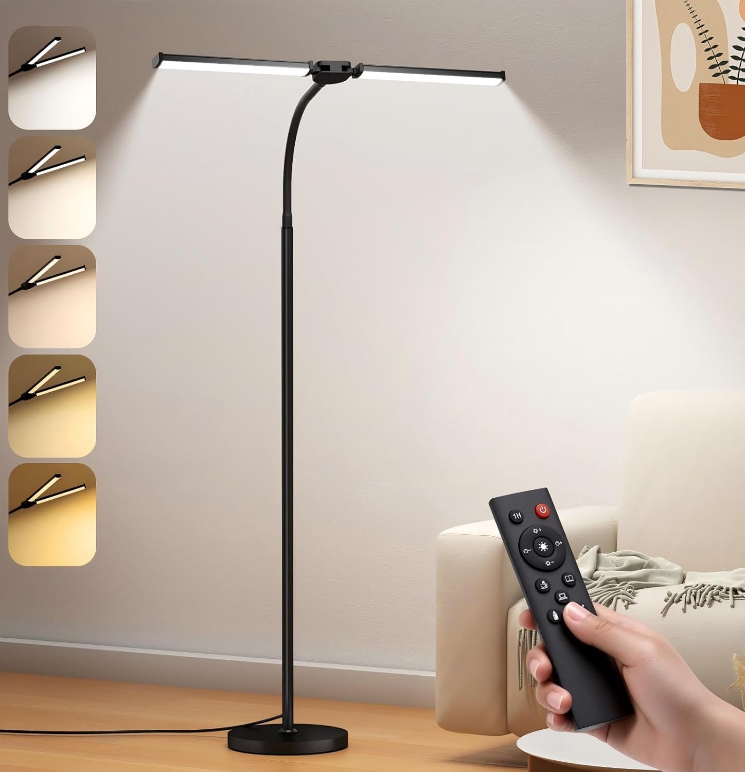 LED Floor Lamp for Living Room, Bright Reading Lamps for Office