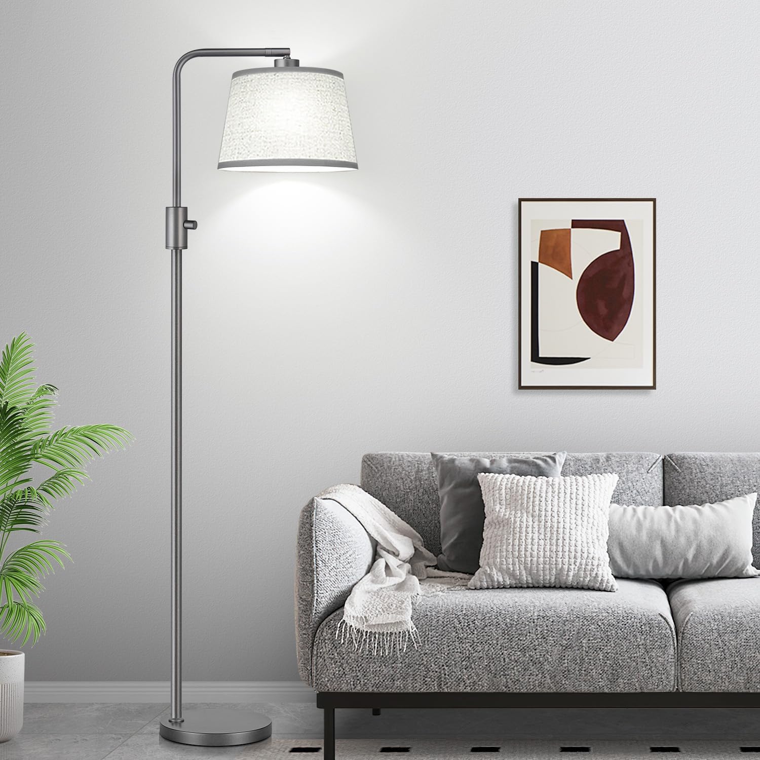 Dimmable Floor Lamp, 1000 Lumens LED Edison Bulb Included, Arc Floor Lamps for Living Room