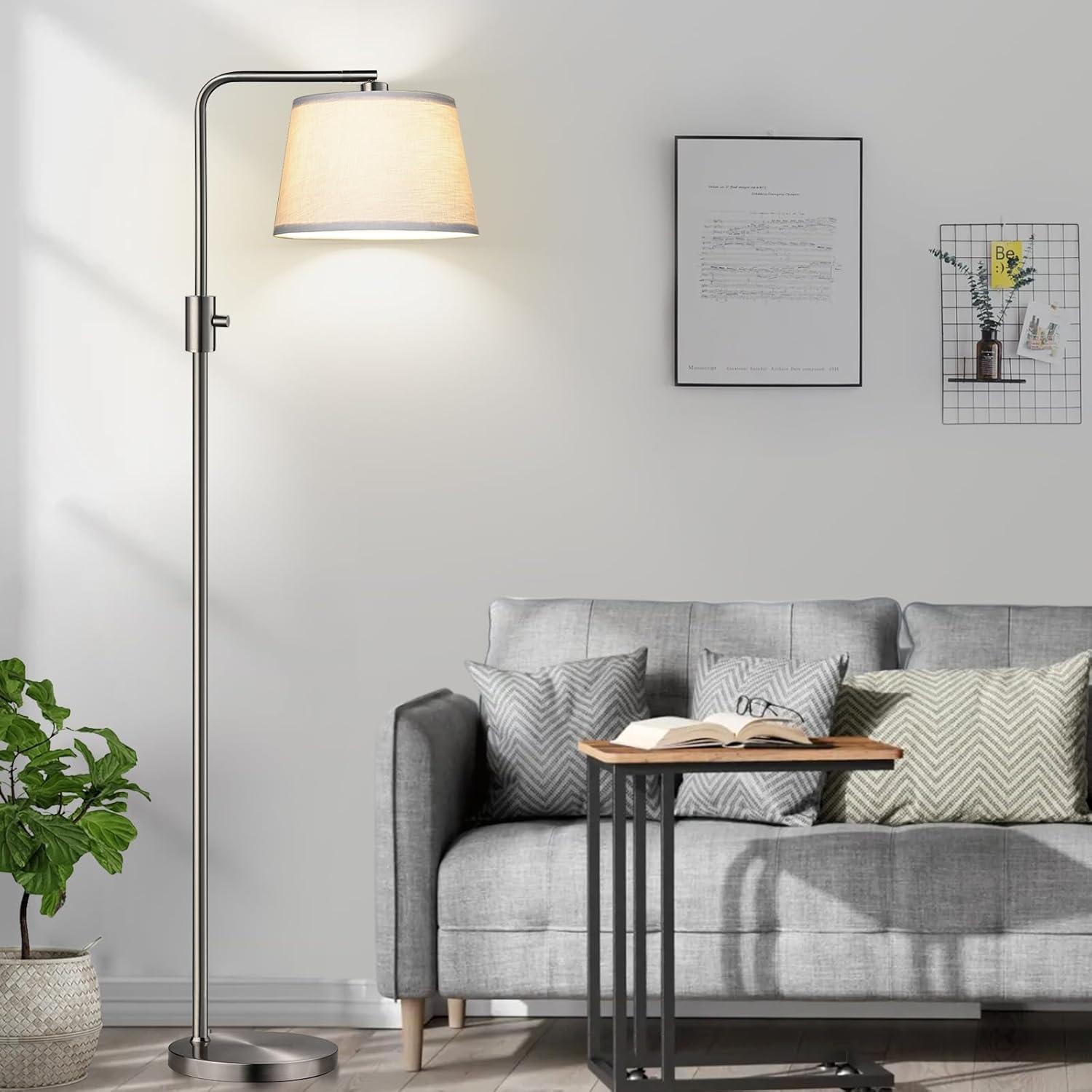 Dimmable Floor Lamp, 1000 Lumens LED Edison Bulb Included, Arc Floor Lamps for Living Room