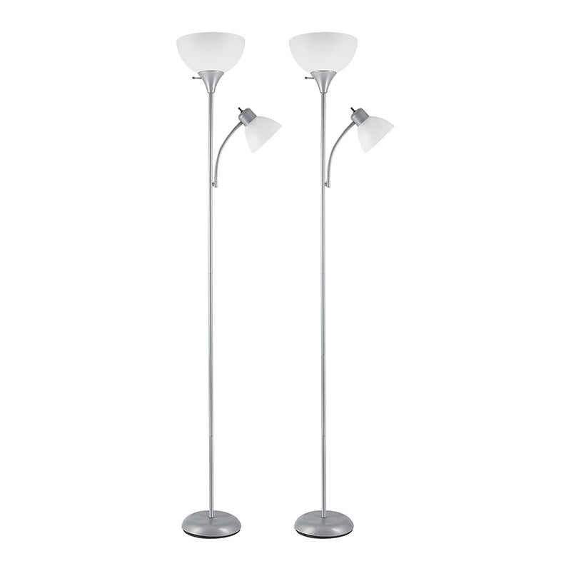 Torchiere Floor Lamp with Adjustable Reading Light and Three Level Dimming for Home Use